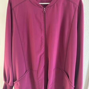 Women's Maroon Scrub Jacket